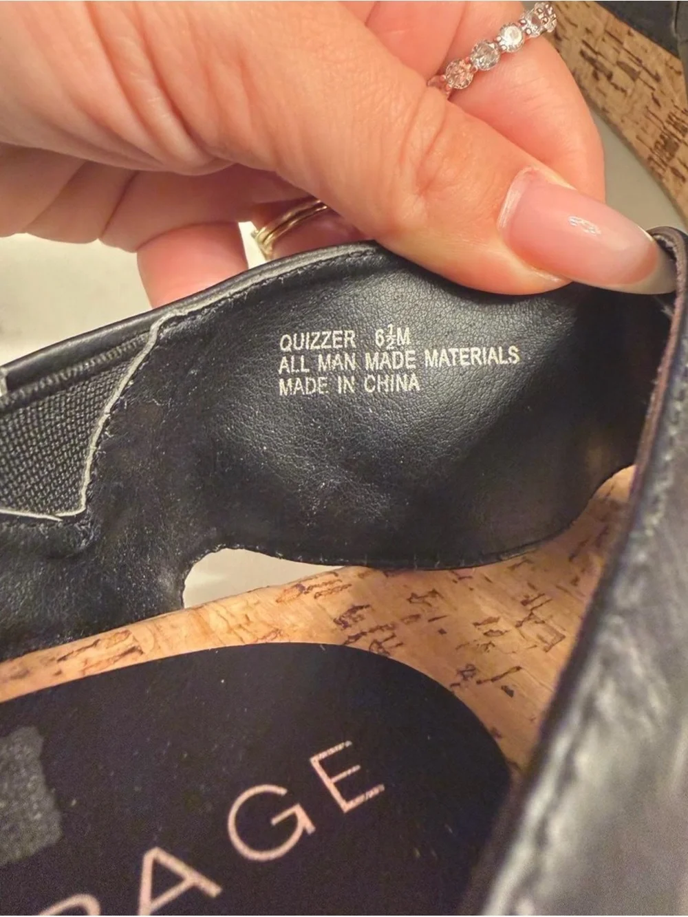 Rampage Vintage Y2K Black Cork Platform Wedge Sandals - Size 6.5